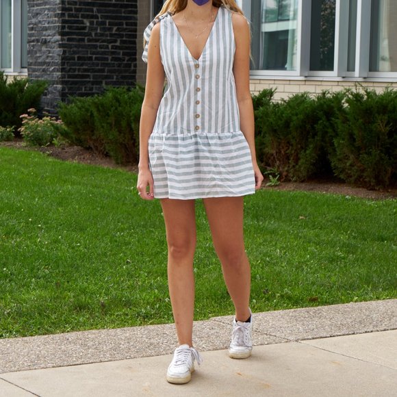 Shein Striped Dress w/ Shoulder Ties - Picture 3 of 3